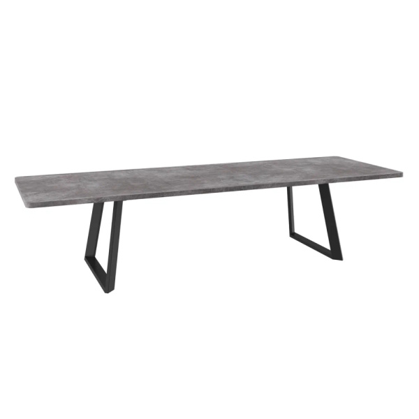 Стол LOFT LUX RADIAL-230, раздвижной 230(330)х110, ДЫМЧАТАЯ КЕРАМИКА/ЧЕРНЫЙ LOFT 230